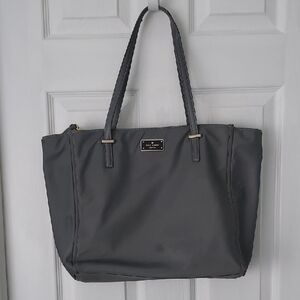 kate spade Black Nylon Tote with Gold Accent